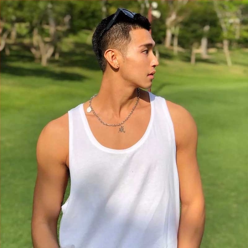 Ανδρικό βαμβακερό γιλέκο σε σχήμα Υ, με στρογγυλό γιακά, νεανικό στυλ, για το καλοκαίρι