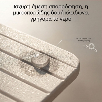 Σετ 3 τεμαχίων: πατάκια μπάνιου για αποστράγγιση, πατάκια στέγνωσης κουζίνας, πατάκια για τη βρύση, απορροφητικά πατάκια νεροχύτη και θήκη σαπουνιού με γρήγορο στέγνωμα