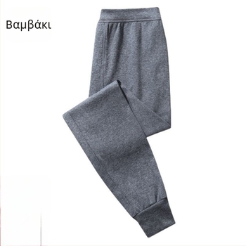 Ανδρικά παντελόνια από 100% βαμβάκι με υψηλή μέση, θερμικά, μήκος 3/4, διαπνέοντα, αντιανεμικά