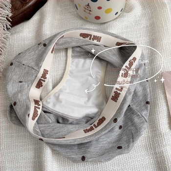 Plus-Size Γυναικείες Εσώρουχες από Βισκόζη — Διαπνοές, 80–90% Βισκόζη, Μεσαία Μέση, Βαμβακερή Επένδυση, Εκτύπωση Κόκκων Καφέ, Ριμπ Ύφανση