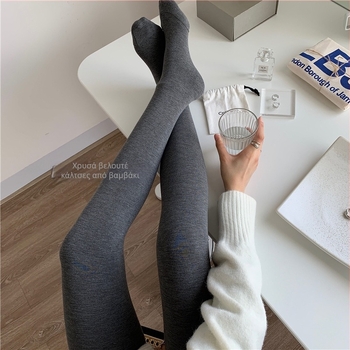 Χειμωνιάτικες κολάν με επένδυση φλίς – μονόχρωμο, ύφασμα νάιλον-σπαντεξ, παχυσμένο φλίς, πλήρους μήκους, ιαπωνικό στυλ