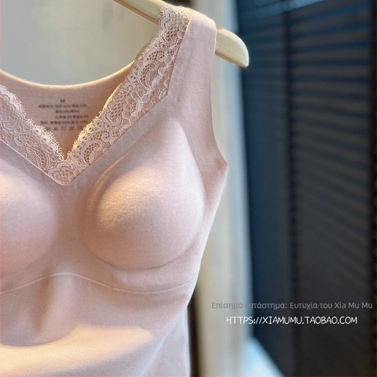 Θερμικό γιλέκο χωρίς ραφές με ενσωματωμένο πάνελ στήθους, λεπτή γραμμή, εξωτερικό υλικό ακρυλικές ίνες, επένδυση από Mulberry μετάξι, χειμώνας/φθινόπωρο, σταθεροί ιμάντες