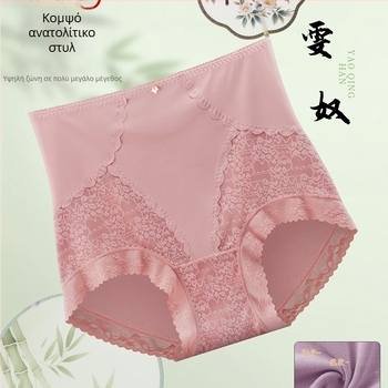 Δαντελένια γυναικεία εσώρουχα με ψηλή μέση, έλεγχο κοιλιάς και ανύψωση γλουτών; πλεκτή δαντέλα από νάιλον, επένδυση καβάλου από βισκόζη, νήμα 31–40d