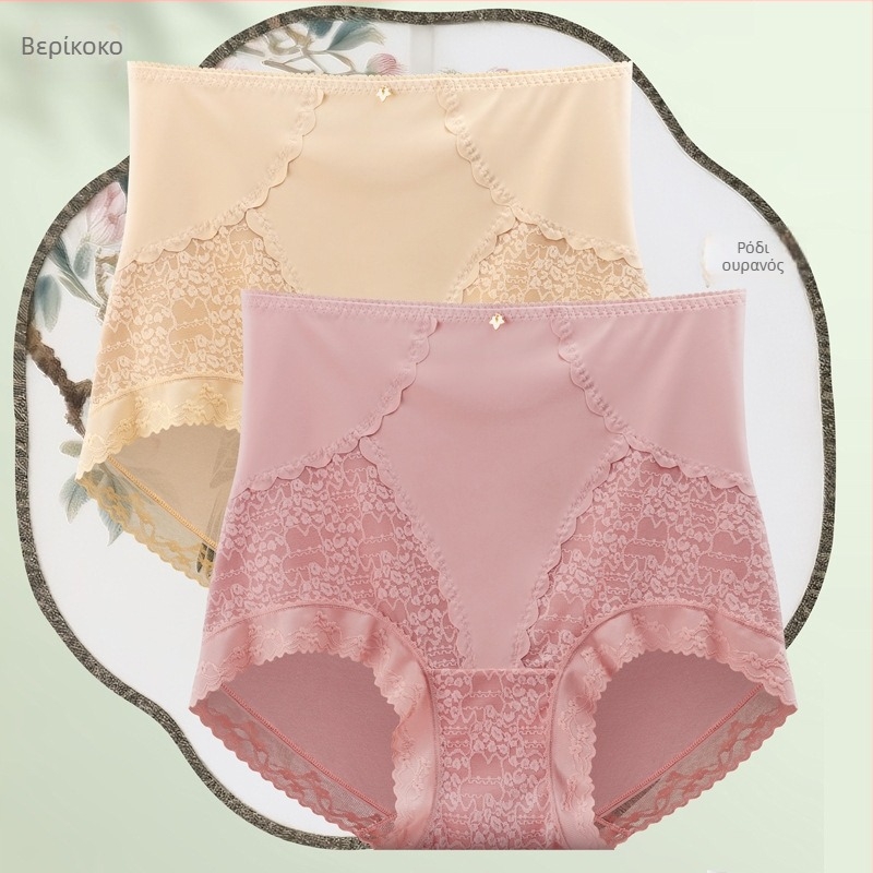 Δαντελένια γυναικεία εσώρουχα με ψηλή μέση, έλεγχο κοιλιάς και ανύψωση γλουτών; πλεκτή δαντέλα από νάιλον, επένδυση καβάλου από βισκόζη, νήμα 31–40d