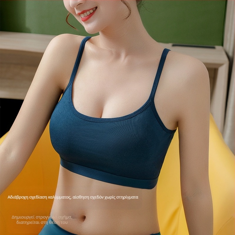 Βαμβακερό Strapless Tube Top σουτιέν χωρίς σύρμα, με ενσωματωμένο μαξιλάρι στήθους, δαντέλα, U-Back