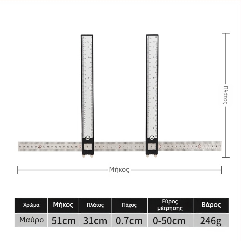 Χειροκίνητος ορθοπαιδικός καλιπερ-ράουλο με ρολόι για μέτρηση πλάτους προσώπου, βουβών, ισχίου και πυέλου