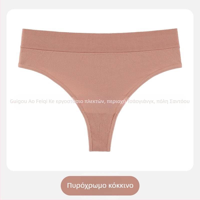 Γυναικείο στρινγκ τύπου Τ, μεσαίας μέσης, πλεγμένο νάιλον ύφασμα, αναπνεόμενο, καβάλο από βαμβάκι