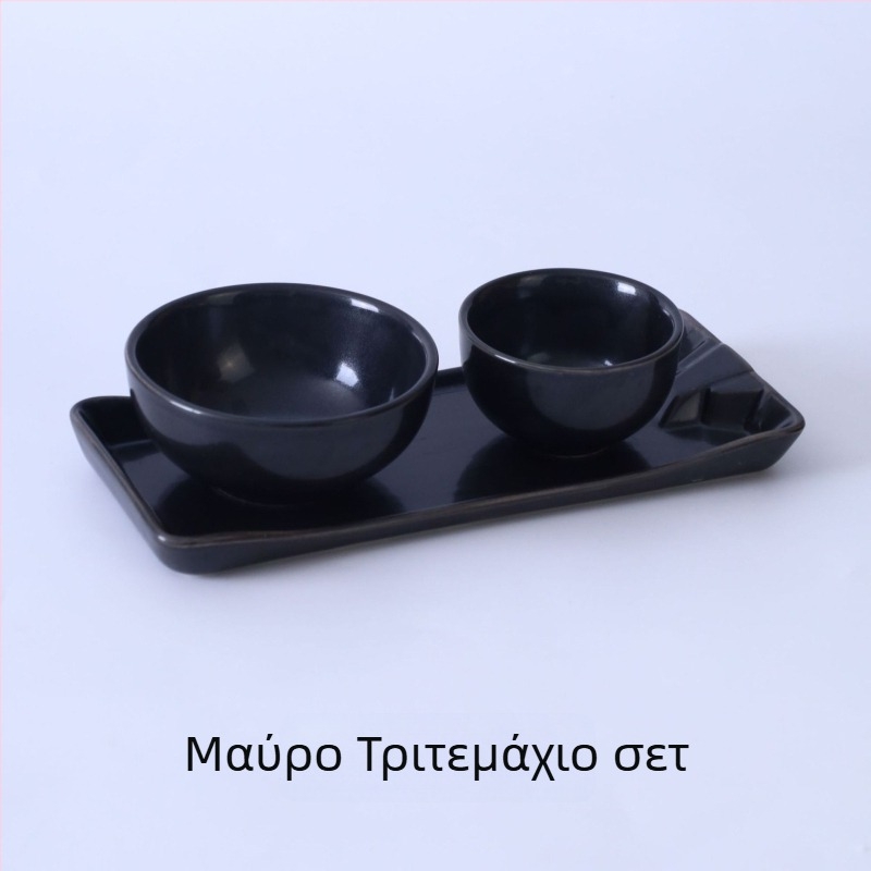 Σετ κεραμικών ειδών τραπεζιού σε στιλ βουνών, κεραμικά πιάτα με γυάλισμα φούρνου, τετραμελές σετ για καυτό pot και μπάρμπεκιου