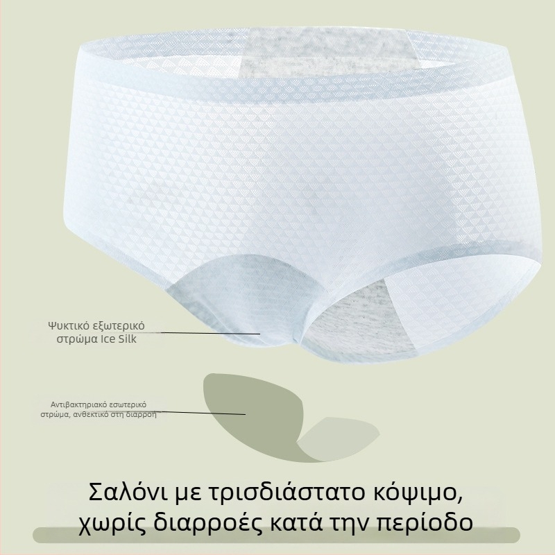 Γυναικείο εσώρουχο περιόδου, νάιλον 86%, επένδυση καβάλου πολυεστέρα 70–80%, μεσαία μέση, αντί διαρροής