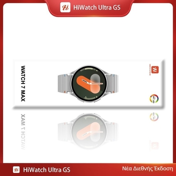 WATCH7MAX Smartwatch - Θήκη από κράμα τιτανίου, Σιλικόνινο λουράκι, TFT οθόνη, Κλήσεις Bluetooth, Παρακολούθηση καρδιακού ρυθμού
