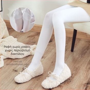 Παιδικά χορευτικά καλσόν από βελούδο με επένδυση φλίς, χωρίς ραφές, αντιολισθητικά, νάιλον, υπερπαχιά