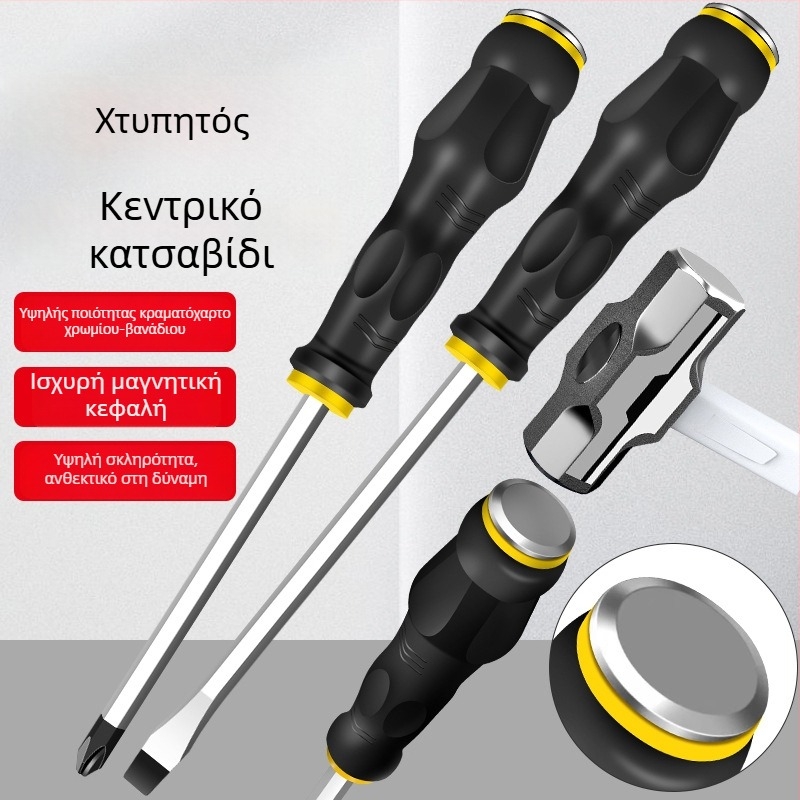 Σετ κατσαβίδια με κεφαλές Phillips και επίπεδης, μαγνητικό, χρωμοβάνιο ατσάλι, λαβή PP, βάρος 0,12 кг