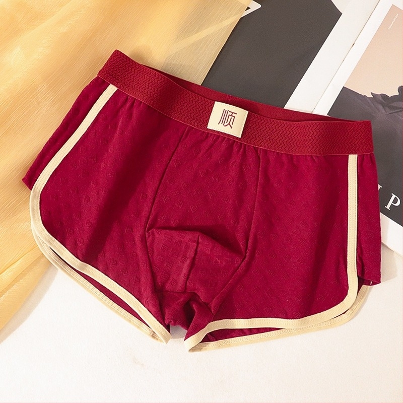 Ανδρικά μποξεράκια από βαμβάκι, κινεζικού στυλ, μεσαίας μέσης, αναπνέοντα, επένδυση καβάλου από βισκόζη