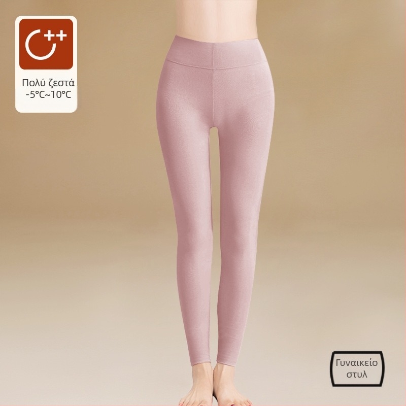 Κολάν θερμικό με φλίς από βαμβάκι με υψηλή μέση - Πυκνό ύφασμα, 280 g/m², μήκος 9/10