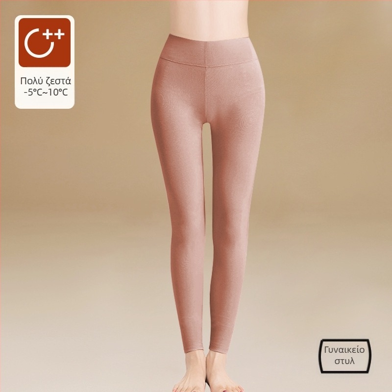 Κολάν θερμικό με φλίς από βαμβάκι με υψηλή μέση - Πυκνό ύφασμα, 280 g/m², μήκος 9/10