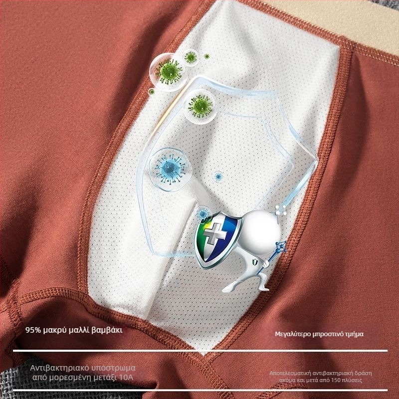 Ανδρικά μποξέρ, διαπνέοντα και αντιβακτηριακά, ίνες Regenerated cellulose fiber, απλή ύφανση, μεσαία μέση