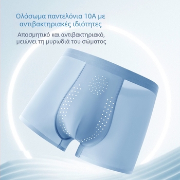 Ανδρικά μποξέρ εσώρουχο, Ice Silk νάιλον μίξη; επένδυση καβάλου από πολυλακτικό οξύ; μέση γραμμή; διαπνοή, γρήγορο στέγνωμα, αντιβακτηριακό