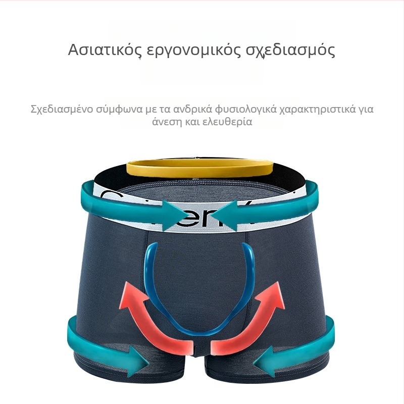 Άνδρες μποξεράκια από Modal βαμβάκι, αναπνεύσιμα και αντιβακτηριακά, μεσαίας μέσης, μονόχρωμα, σετ δώρου