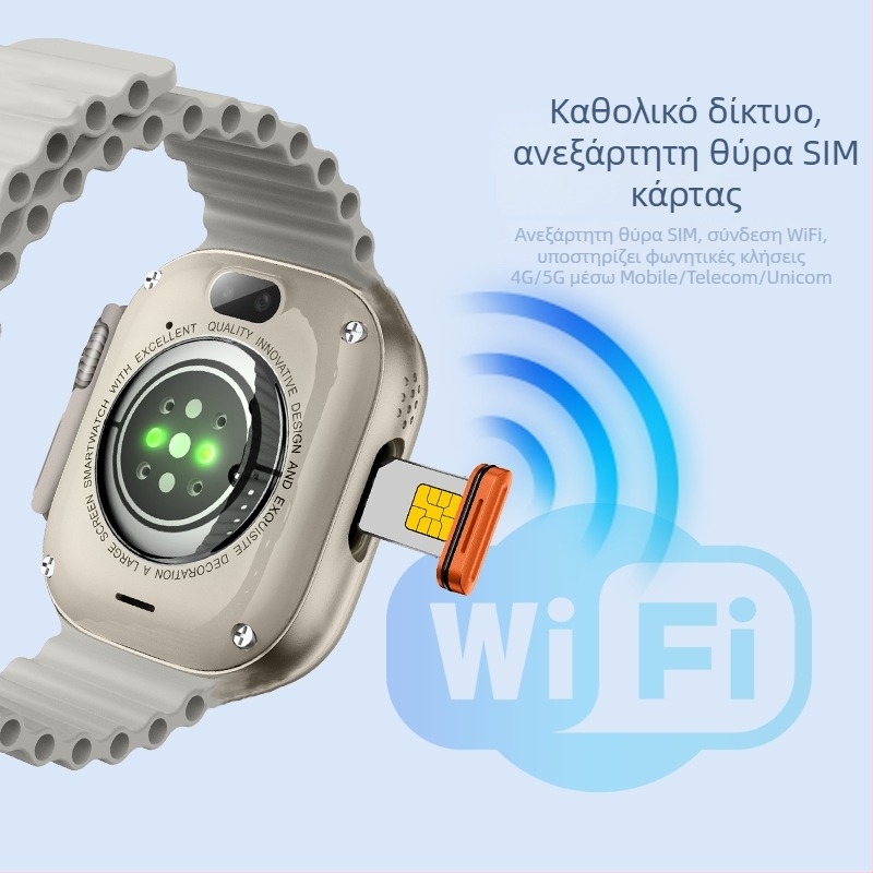 Έξυπνο ρολόι HW Ultra 2 Call με SIM κάρτα, βιντεοκλήσεις, διπτές κάμερες μπροστά και πίσω, εντοπισμό θέσης, οθόνη αφής WeChat, ασύρματη φόρτιση