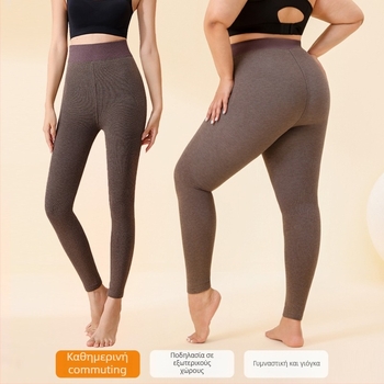 EALEVR Γυναικείοι καλσόν από βαμβάκι με επένδυση φλίς – κάθετες ρίγες, χοντρά, ενιαίο σχέδιο, ανύψωση γλουτών, διαμόρφωση σιλουέτας, απομάκρυνση υγρασίας, έλεγχος οσμών