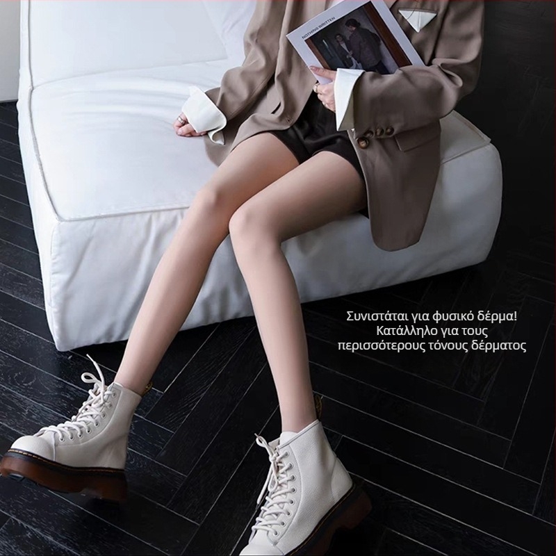 Νάιλον αδιαφανείς κάλτσες με επένδυση φλίς, υπερ-χοντρές, μορφοποίηση σώματος και ανύψωση γοφών, αόρατες κάτω από τα ρούχα, μονόχρωμες