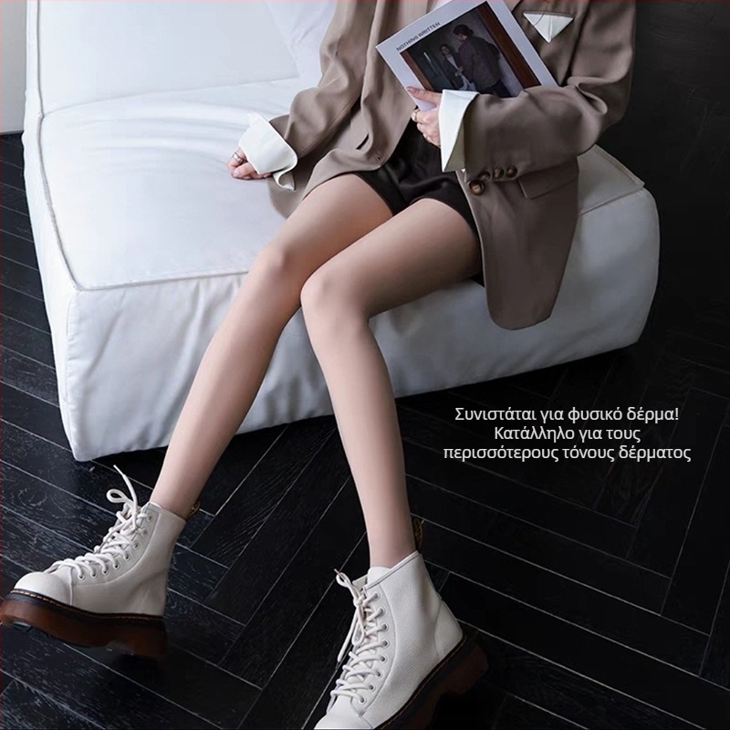 Νάιλον αδιαφανείς κάλτσες με επένδυση φλίς, υπερ-χοντρές, μορφοποίηση σώματος και ανύψωση γοφών, αόρατες κάτω από τα ρούχα, μονόχρωμες