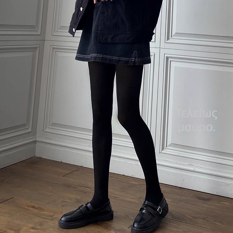 Νάιλον αδιαφανείς κάλτσες με επένδυση φλίς, υπερ-χοντρές, μορφοποίηση σώματος και ανύψωση γοφών, αόρατες κάτω από τα ρούχα, μονόχρωμες