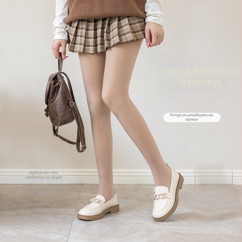 Γυναικείες ναϊλον καλτσες με υψηλή μέση για σμίλευση, μονόχρωμο σχέδιο, παχύτερο ύφασμα, πλήρους μήκους