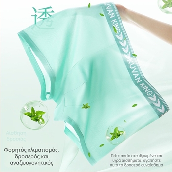 Ανδρικό εσώρουχο Ice Silk, Αντιβακτηριακό, Γρήγορο στέγνωμα, Διαπνέον, Πολυεστέρας, Μεσαία μέση