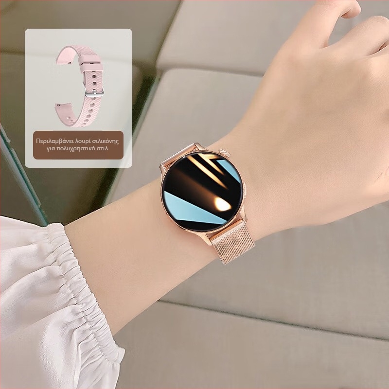 H1S smart watch με παρακολούθηση καρδιακού ρυθμού και οξυγόνου στο αίμα, AMOLED οθόνη, πολλαπλά αθλητικά προγράμματα, ασύρματη φόρτιση