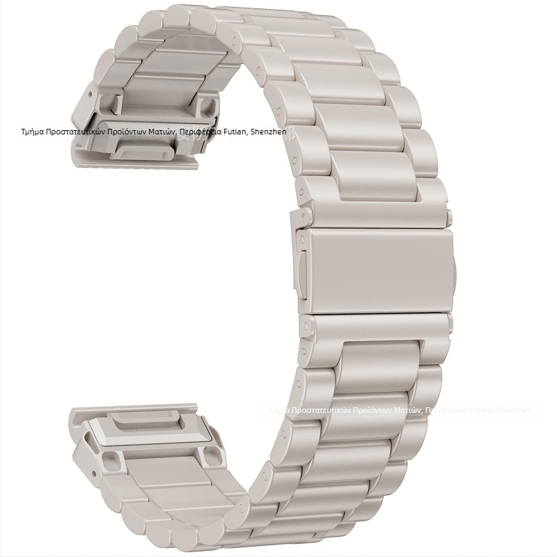 Λουρί ρολογιού από ανοξείδωτο ατσάλι, πλάτος 22 mm, για Garmin Fenix5-8, 100 g, αναδιπλούμενο κούμπωμα, στυλ αλυσίδας με τρεις κόκκους