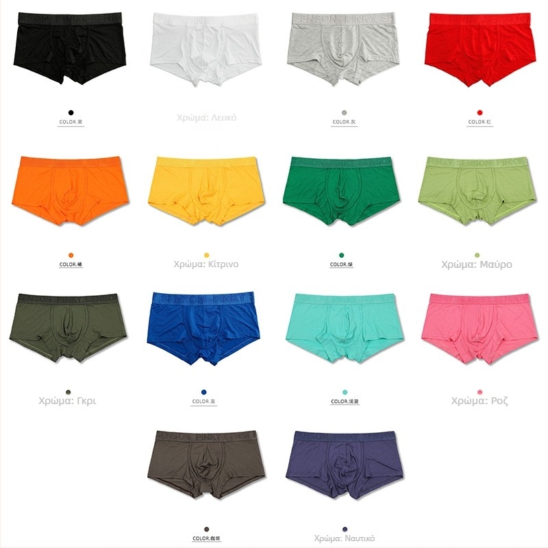 Ανδρικά μποξέρ από Modal, με χαμηλή μέση, χωρίς ραφές, διαπνέοντα, μορφοποιούν το σώμα