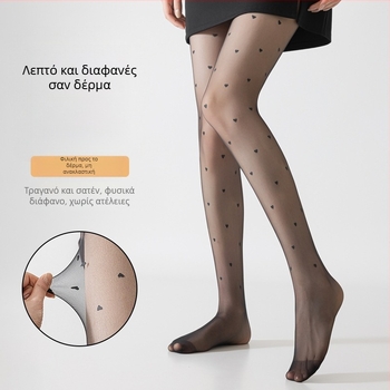 Καλσόν με πουά σχέδιο, ultra-λεπτά, 10D νάιλον, περιεκτικότητα 80–90% σε νάιλον