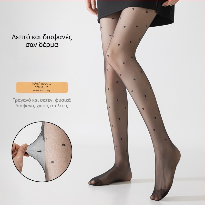 Καλσόν με πουά σχέδιο, ultra-λεπτά, 10D νάιλον, περιεκτικότητα 80–90% σε νάιλον