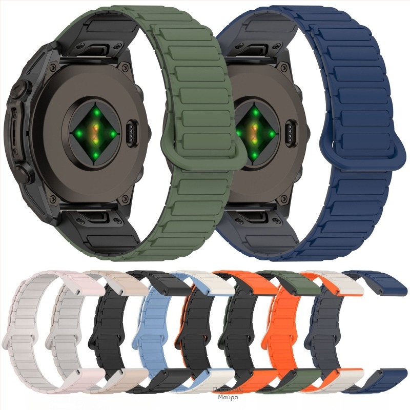 Tough Garmin Fenix 5/6/7/8 μαγνητικό λουρί ρολογιού με γρήγορη απελευθέρωση, 20/22/26mm, μαγνητικό κούμπωμα