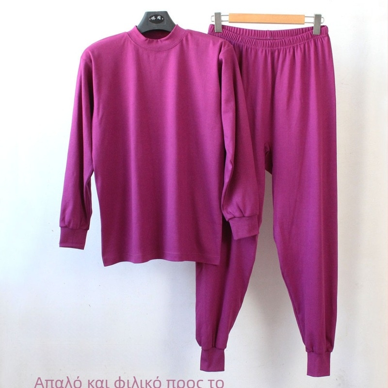 Γυναικείο σετ βαμβακερού θερμικού εσωρούχου για φθινόπωρο, 100% βαμβάκι, μονόστρωτο, 190 g/m², απαλό, διατηρεί τη ζέστη