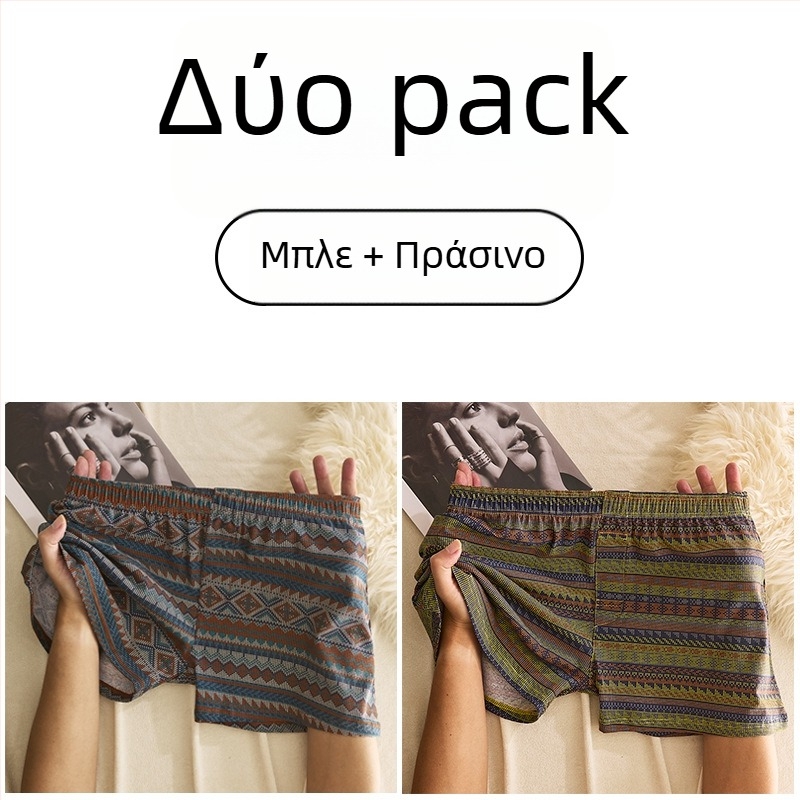 Ανδρικά βαμβακερά μποξέρ σλιπ με μεσαία μέση, διαπνέοντα, γρήγορο στέγνωμα, 90–95% βαμβάκι, γεωμετρικό/διαβαθμισμένο/κυματιστό σχέδιο