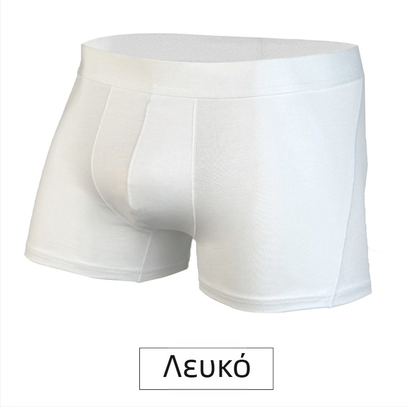 Ανδρικά boxer briefs από βαμβάκι, πλεκτά, διαπνέοντα, με επένδυση καβάλου από βισκόζη, 95–100% βαμβάκι, μέσης μεσαίας ύψους