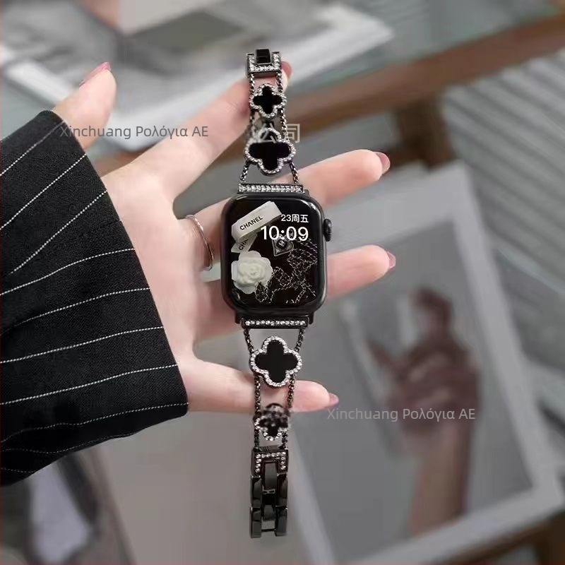 Gucini ανοξείδωτο μεταλλικό λουράκι Apple Watch με μοτίβο τεσσάρων φύλλων, 20/22 mm, 45 g