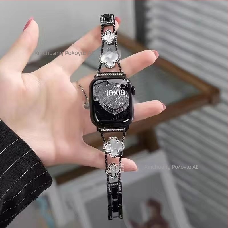 Gucini ανοξείδωτο μεταλλικό λουράκι Apple Watch με μοτίβο τεσσάρων φύλλων, 20/22 mm, 45 g