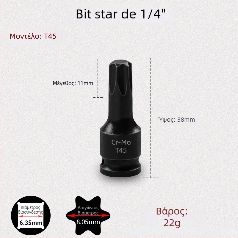 Galic πνευματικό εξάγωνο υποδοχής εργαλείο με γρήγορη αλλαγή bit, χρωμιο-μολυβδενός ατσάλι, Zhejiang προέλευση