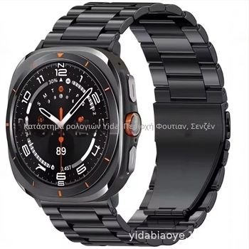 Λουρί από ανοξείδωτο ατσάλι για Samsung Galaxy Watch7 Ultra, αναδιπλούμενο κούμπωμα, στυλ επιχειρηματικό, βάρος 100 γρ