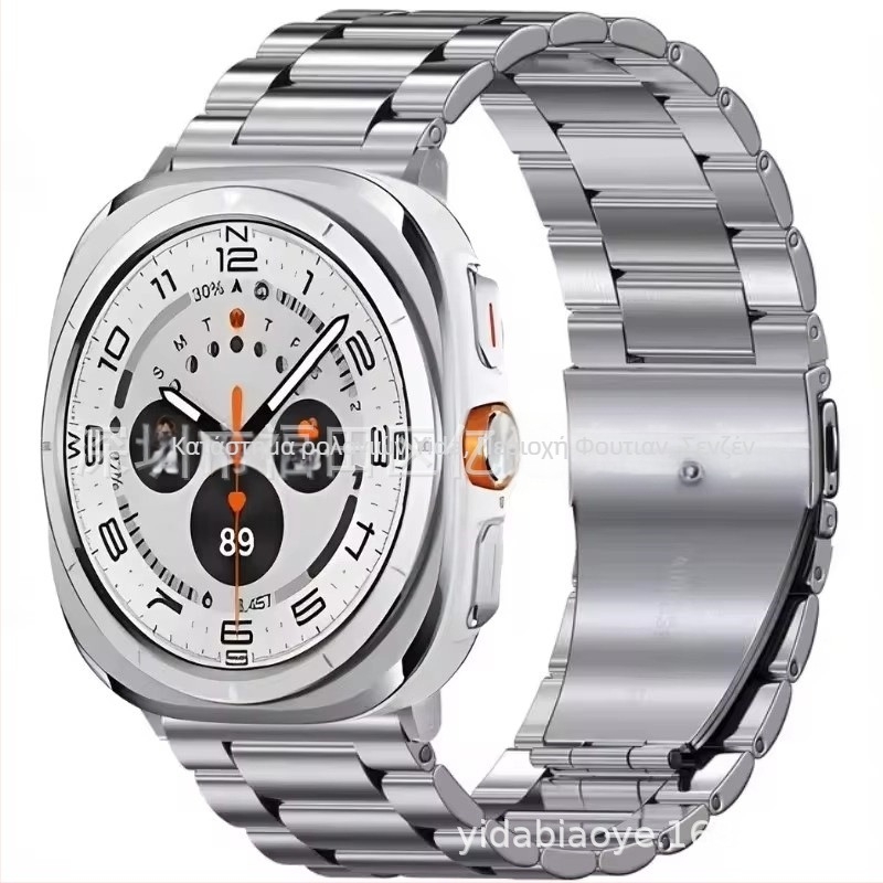 Λουρί από ανοξείδωτο ατσάλι για Samsung Galaxy Watch7 Ultra, αναδιπλούμενο κούμπωμα, στυλ επιχειρηματικό, βάρος 100 γρ