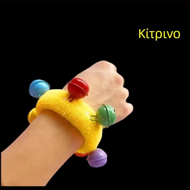 Βραχιόλι καρπού με κουδουνάκι, σχέδιο με λουλούδι, ελαστικό λουρί, για παιδικές χορευτικές παραστάσεις