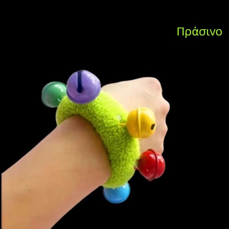 Βραχιόλι καρπού με κουδουνάκι, σχέδιο με λουλούδι, ελαστικό λουρί, για παιδικές χορευτικές παραστάσεις