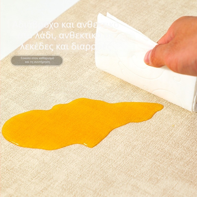 Διπλής όψης δερμάτινο σουπλά με υφή υφάσματος, θερμομονωτικό, αδιάβροχο και ανθεκτικό στο λάδι, τετράγωνο, βορειοευρωπαϊκό στυλ, ποιότητα Α' κατηγορίας