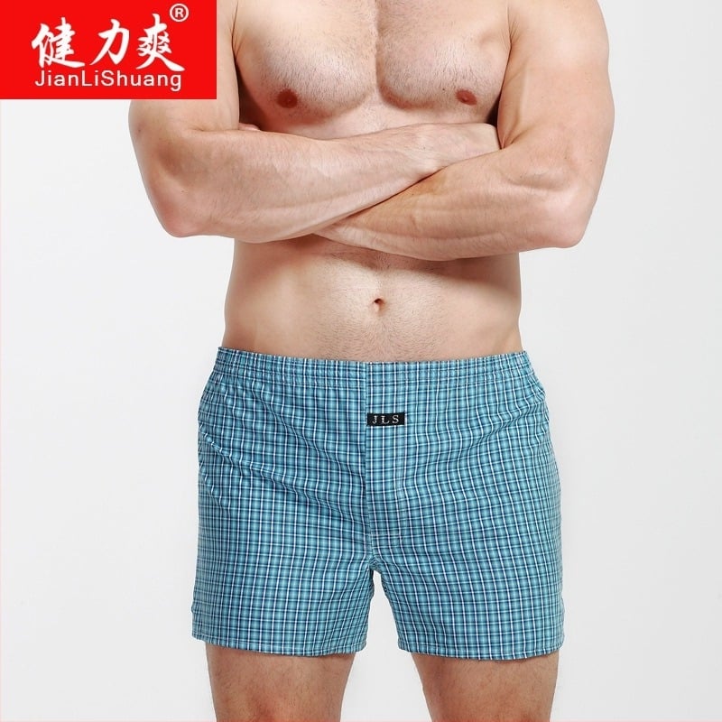 Ανδρικά βαμβακερά χαλαρά εσώρουχα — 100% βαμβάκι, ύφασμα 40 νημάτων, αναπνεύσιμα, μεσαία μέση, μονοκόμματη κατασκευή