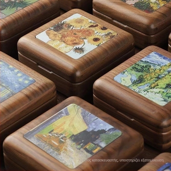 Κουτί αποθήκευσης κοσμημάτων από καρυδιά με κεντημένο καπάκι, οργανωτής για κολιέ, δαχτυλίδια και βραχιόλια, ρετρό στυλ, προσαρμόσιμο