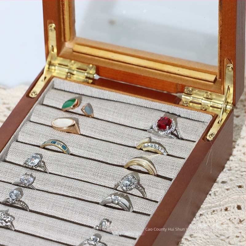 Κουτί κοσμημάτων με μαγνητική αποθήκευση δαχτυλιδιών, ξύλινος επιτραπέζιος οργανωτής, ευρωπαϊκό μινιμαλιστικό στυλ, μοντέλο 001.