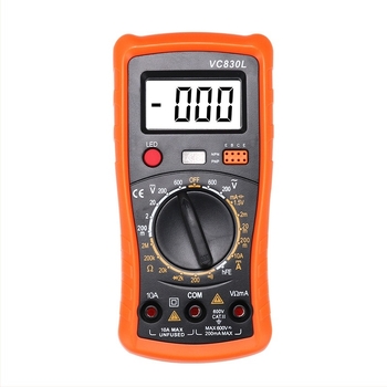 Ψηφιακό πολύμετρο, A830L, πλήρης προστασία με κουδούνι, Έλεγχος τρανζίστορ, οικιακή χρήση